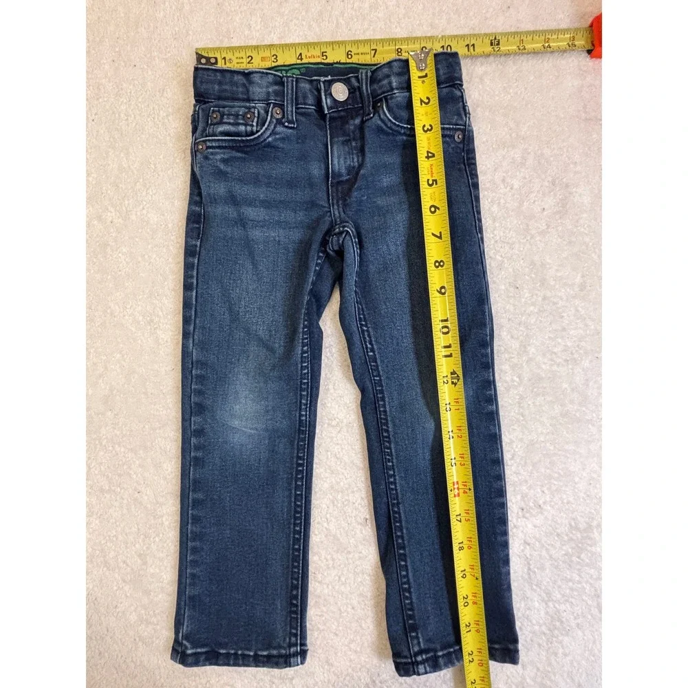 Levis 511 Slim‎ Fit Jeans Boys Size 4 Regular Dark Wash Denim Adjustable Waist